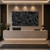 Square optical illusion canvas wall art featuring a vibrant rainbow geometric prism creating a mesmerizing three-dimensional visual effect.