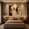 Luxury framed African women triptych canvas wall art featuring elegant tribal silhouettes, textured cream backgrounds, traditional clay vessels, and premium gold gallery frames.