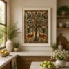 Traditional Indian Madhubani Forest Tree of Life & Majestic Stags Wall Art - Image 5