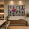 Luxury contemporary zebra canvas wall art featuring colourful patchwork stripes on a textured charcoal background.