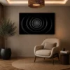 Square optical illusion canvas wall art featuring vibrant rainbow geometric patterns that create an infinite three-dimensional visual effect.