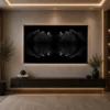Square optical illusion canvas wall art featuring a vibrant rainbow geometric tunnel with a striking three-dimensional visual effect.