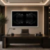 Square optical illusion canvas wall art featuring a vibrant rainbow geometric tunnel with a striking three-dimensional visual effect.