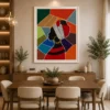 Luxury abstract executive canvas wall art featuring monochrome human silhouettes with elegant textured metallic gold accents.