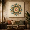 Intricate Earthy Boho Mandala Canvas Wall Art - Image 5