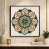 Vibrant Floral Sacred Geometry Mandala Canvas Art
