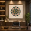 Vibrant Floral Sacred Geometry Mandala Canvas Art - Image 4