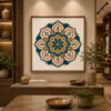 Vibrant Floral Sacred Geometry Mandala Canvas Art - Image 2