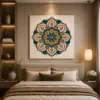 Vibrant Floral Sacred Geometry Mandala Canvas Art - Image 5
