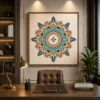 Vibrant Sacred Geometry Mandala Canvas Art - Image 2
