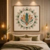 Sacred Blooming Lotus Mandala Canvas Wall Art - Image 2