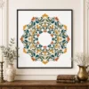 Ornate Damascus Floral Wreath Mandala Canvas Wall Art