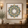 Ornate Damascus Floral Wreath Mandala Canvas Wall Art - Image 2