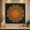 Bold Black Sacred Geometry Mandala Canvas Wall Art