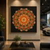Bold Black Sacred Geometry Mandala Canvas Wall Art - Image 2