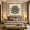 Vintage Arabesque Sacred Mandala Canvas Wall Art - Image 3