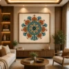 Vintage Arabesque Sacred Mandala Canvas Wall Art - Image 2