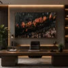 Dramatic Autumn Mountain Forest Canvas Wall Art - Image 2