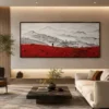 Crimson Horizon Mountain Landscape Wall Art