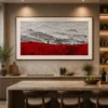 Crimson Horizon Mountain Landscape Wall Art - Image 4