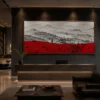 Crimson Horizon Mountain Landscape Wall Art - Image 2