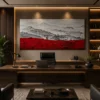 Crimson Horizon Mountain Landscape Wall Art - Image 5