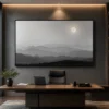 Full Moon over Misty Mountain Range Wall Art