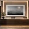 Full Moon over Misty Mountain Range Wall Art - Image 4