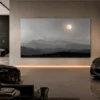 Full Moon over Misty Mountain Range Wall Art - Image 5