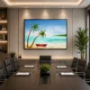 Modern Tropical Paradise Beach Wall Art