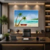 Modern Tropical Paradise Beach Wall Art - Image 3