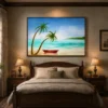Modern Tropical Paradise Beach Wall Art - Image 2