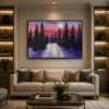 Modern Twilight Winter Forest Wall Art