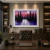 Modern Twilight Winter Forest Wall Art - Image 4