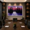 Modern Twilight Winter Forest Wall Art - Image 3