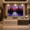 Modern Twilight Winter Forest Wall Art - Image 5