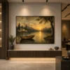 Modern Vintage Sunset Lake Wall Art
