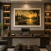 Modern Vintage Sunset Lake Wall Art - Image 4