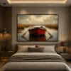 Rustic Red Wooden Boat Canvas Wall Art