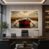 Rustic Red Wooden Boat Canvas Wall Art - Image 3