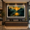 Golden Sunset Lake & Mountain Landscape Wall Art - Image 4