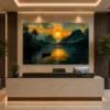 Golden Sunset Lake & Mountain Landscape Wall Art - Image 5