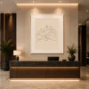 Minimalist Continuous Line Mountain & Sun Wall Art - Image 4
