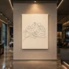 Minimalist Continuous Line Mountain & Sun Wall Art - Image 5