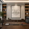 Continuous Line Chess Game Match Wall Art