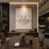 Continuous Line Chess Game Match Wall Art - Image 5