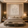 Continuous Line Wildlife Safari Canvas Wall Art - Image 3
