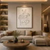 Continuous Line Wildlife Safari Canvas Wall Art - Image 2