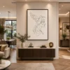 Continuous Line Woman Profile & Hummingbird Canvas Wall Art