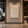 Continuous Line Woman Profile & Hummingbird Canvas Wall Art - Image 5